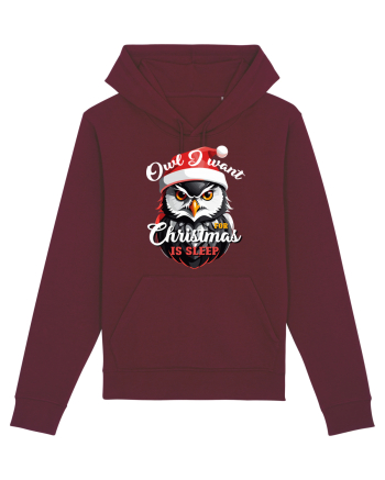 Owl I want for Christmas is sleep Burgundy