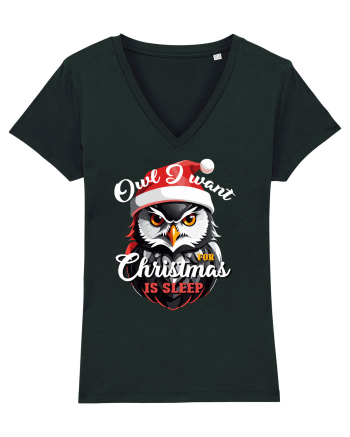 Owl I want for Christmas is sleep Black