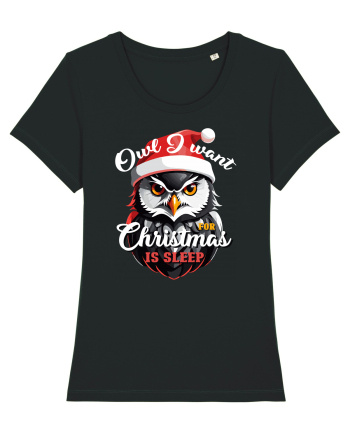Owl I want for Christmas is sleep Black