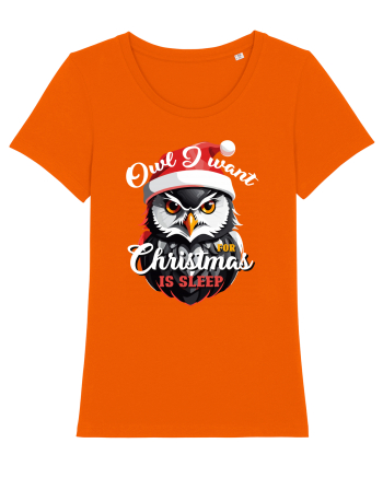 Owl I want for Christmas is sleep Bright Orange