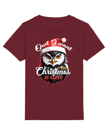 Owl I want for Christmas is sleep Burgundy