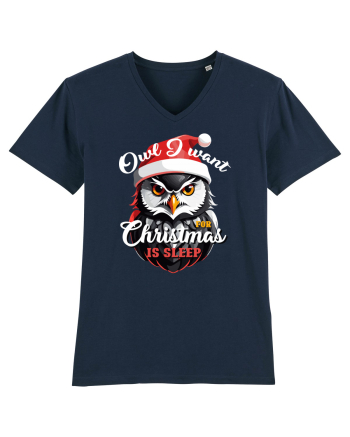 Owl I want for Christmas is sleep French Navy