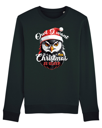 Owl I want for Christmas is sleep Black