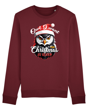 Owl I want for Christmas is sleep Burgundy