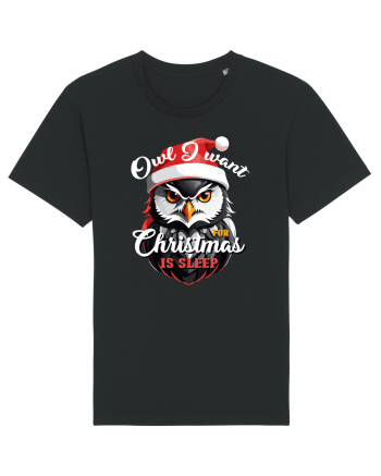 Owl I want for Christmas is sleep Black