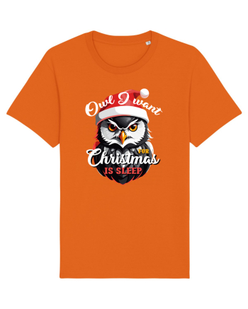 Owl I want for Christmas is sleep Bright Orange