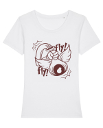 Fly! Fly! Tricou mânecă scurtă guler larg fitted Damă Expresser