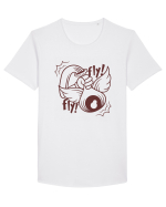 Fly! Fly! Tricou mânecă scurtă guler larg Bărbat Skater