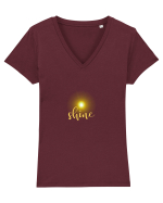 Sunshine Tricou mânecă scurtă guler V Damă Evoker