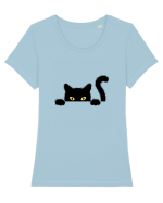 Cat spionage Tricou mânecă scurtă guler larg fitted Damă Expresser