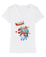 Funmass family Tricou mânecă scurtă guler V Damă Evoker