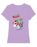 Funmass family Tricou mânecă scurtă guler larg fitted Damă Expresser