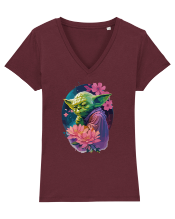 Yoda's Floral Wisdom Burgundy