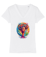 Unity in Giving Tricou mânecă scurtă guler V Damă Evoker