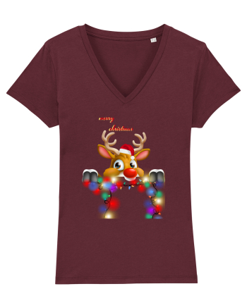 Merry Deery Christmas Burgundy
