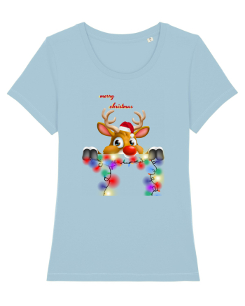 Merry Deery Christmas Sky Blue