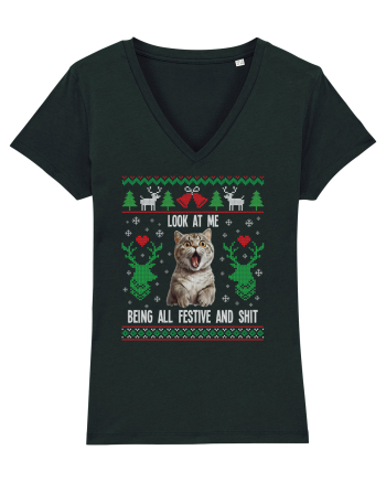 amuzant cu motive de Crăciun - Look at me being all festive Black