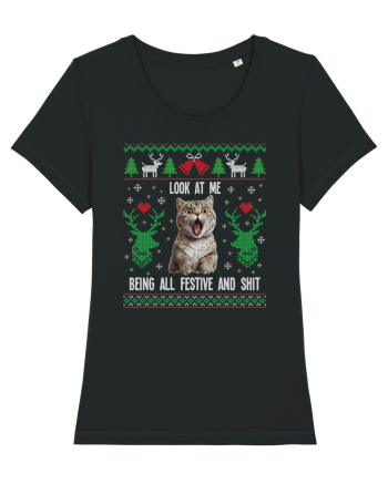 amuzant cu motive de Crăciun - Look at me being all festive Black