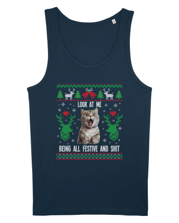 amuzant cu motive de Crăciun - Look at me being all festive Navy