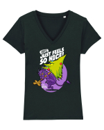 Sorry Santa! Just feels so nice! Tricou mânecă scurtă guler V Damă Evoker