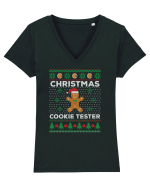 amuzant cu motive de Crăciun - Christmas cookie tester Tricou mânecă scurtă guler V Damă Evoker