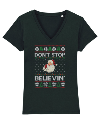 amuzant cu motive de Crăciun - Do not stop believing Black
