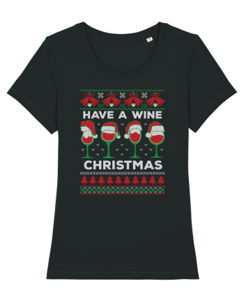 amuzant cu motive de Crăciun - Have a wine Christmas Black