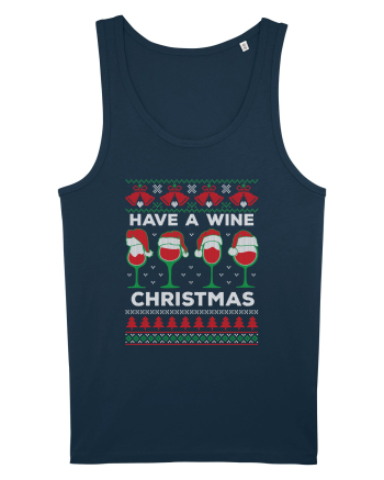 amuzant cu motive de Crăciun - Have a wine Christmas Navy