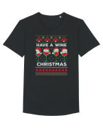 amuzant cu motive de Crăciun - Have a wine Christmas Tricou mânecă scurtă guler larg Bărbat Skater