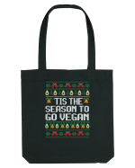 amuzant cu motive de Crăciun - Tis the season to go vegan Sacoșă textilă