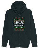 amuzant cu motive de Crăciun - Tis the season to go vegan Hanorac cu fermoar Unisex Connector