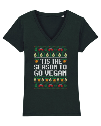 amuzant cu motive de Crăciun - Tis the season to go vegan Black