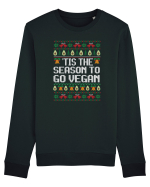 amuzant cu motive de Crăciun - Tis the season to go vegan Bluză mânecă lungă Unisex Rise