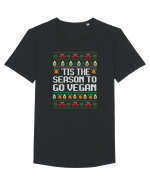 amuzant cu motive de Crăciun - Tis the season to go vegan Tricou mânecă scurtă guler larg Bărbat Skater