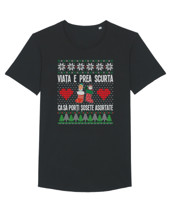 amuzant cu motive de Crăciun - Viata e prea scurta ca sa porti sosete asortate Black