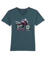 Adventure motorcycles are fun Transalp 650 Tricou mânecă scurtă guler V Bărbat Presenter