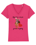 Pinscher love Tricou mânecă scurtă guler V Damă Evoker