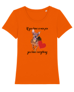 Pinscher love Tricou mânecă scurtă guler larg fitted Damă Expresser