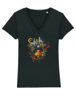 Urban  Graffiti Tricou mânecă scurtă guler V Damă Evoker