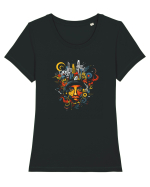 Urban  Graffiti Tricou mânecă scurtă guler larg fitted Damă Expresser