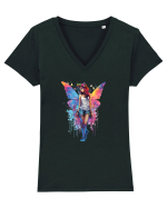 Urban fairy Tricou mânecă scurtă guler V Damă Evoker