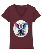 Urban male fairy Tricou mânecă scurtă guler V Damă Evoker