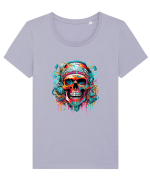 Graffiti skull  Tricou mânecă scurtă guler larg fitted Damă Expresser