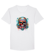 Graffiti skull  Tricou mânecă scurtă guler larg Bărbat Skater