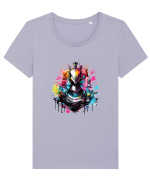 Graffiti chess piece Tricou mânecă scurtă guler larg fitted Damă Expresser