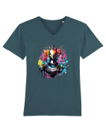 Graffiti chess piece Tricou mânecă scurtă guler V Bărbat Presenter