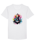 Graffiti chess piece Tricou mânecă scurtă guler larg Bărbat Skater