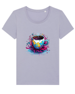 Urban coffee Tricou mânecă scurtă guler larg fitted Damă Expresser