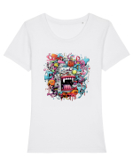 Urban Life Tricou mânecă scurtă guler larg fitted Damă Expresser