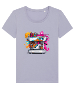 Urban Life Abstract Tricou mânecă scurtă guler larg fitted Damă Expresser